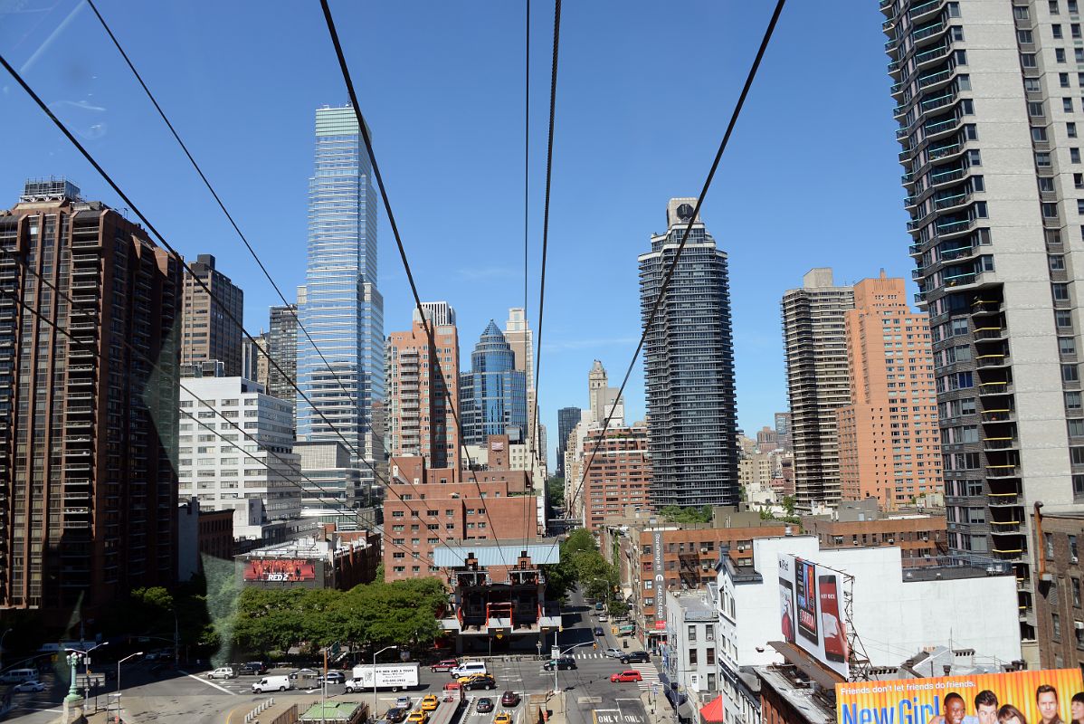 03 New York City Roosevelt Island Tramway Looking Back At Tramway Station With One Beacon Court, 750 Lexington Avenue, and The Savoy at 200 East 61st Street